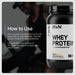How to use BPN Whey Protein, one scoop in 8 to 10 oz of water or milk