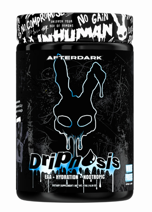 AfterDark Dripnosis White Freeze 30 servings EAA hydration nootropic supplement container front label