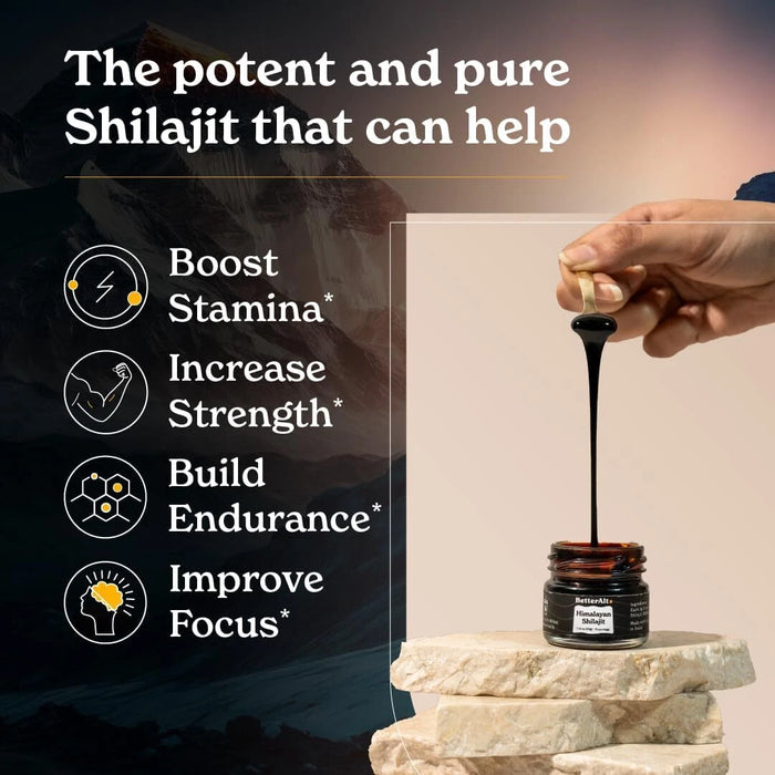 BetterAlt Shilajit Resin Close-Up – Mineral-Rich Fulvic Acid Wellness Supplement