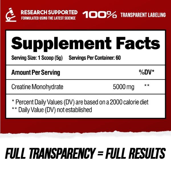 Alpha Lion Superhuman Creatine – 60 Servings Supplement Facts and Ingredients 