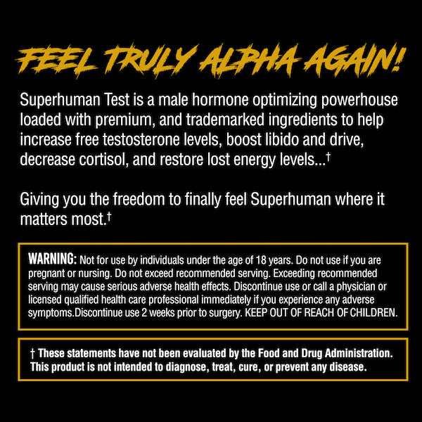 Alpha Lion Superhuman® Test | Natural Testosterone Booster for Strength, Muscle & Vitality