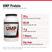 UMP protein key facts: 20 g protein, 80:20 casein to whey, under 1 g added sugar, 7 flavors