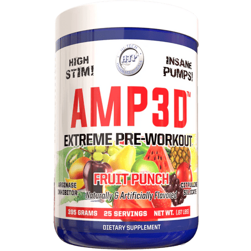 AMP3D® | Fruit Punch Flavor 25 Servings Hi - Stim Pre - Workout Formula - Hi - Tech Pharmaceuticals - Tiger Fitness