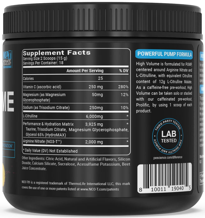 PEScience High Volume stim free pre-workout