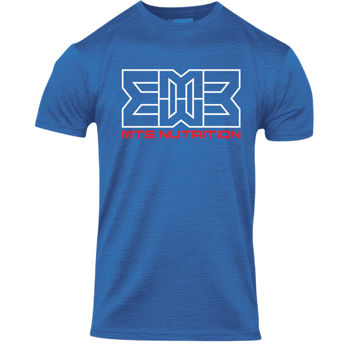 MTS Stacked T-Shirt in Royal Blue with white and red logo