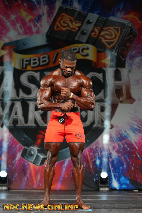 Carlos Asiedu Ocran onstage at Wasatch Warrior Pro, 2026