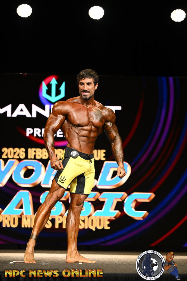 Diogo Basaglia onstage at World Classic Pro, 2026