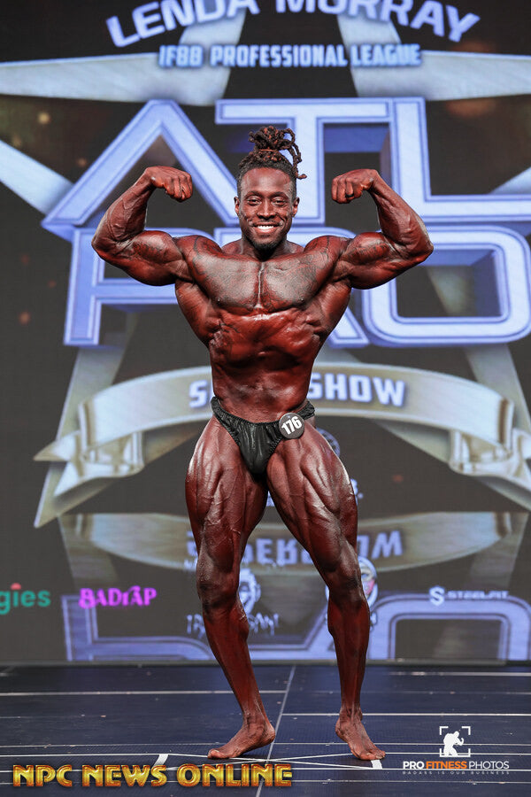 Eric Brown, Jr onstage at Lenda Murray Atlanta Pro, 2026