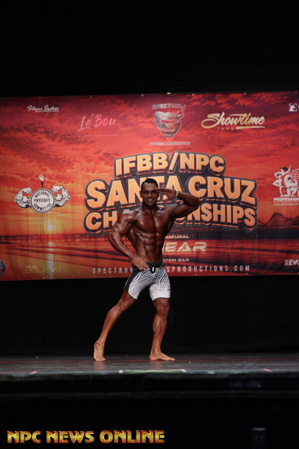 Hossein Karimi onstage at Santa Cruz Pro, 2026