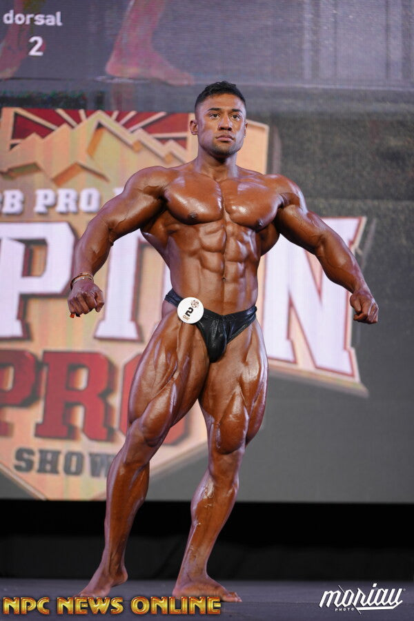 Mohammad Ali onstage at Top Tan Spain Pro, 2026