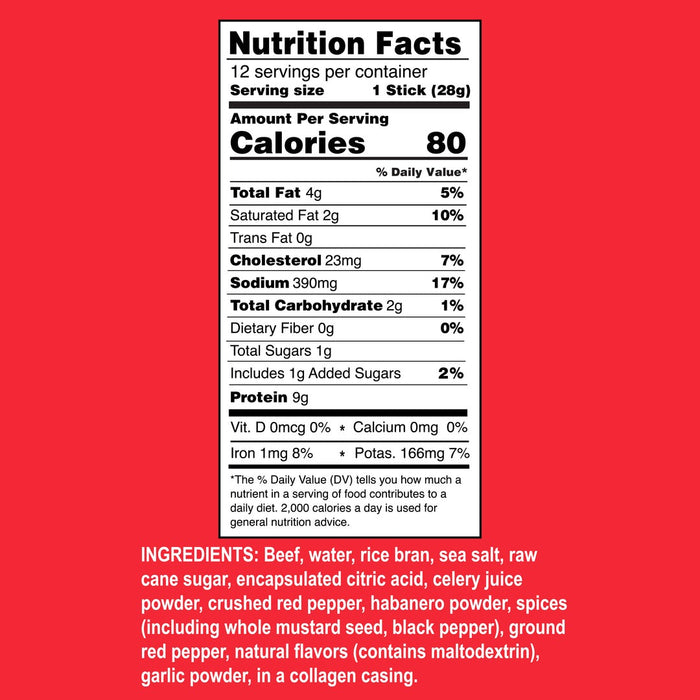 Ostrim Grass-Fed Beef Sticks | All Natural High Protein, Low Fat Meat Snack