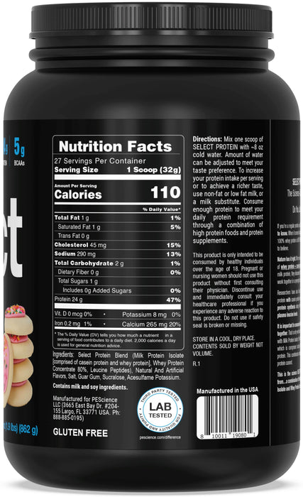 PEScience Select Protein whey and casein protein powder