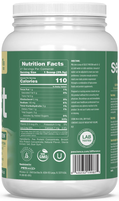 PEScience Select Vegan Protein plant based protein powder