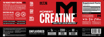 Tiger Fitness MTS Pürest Creatine supplement label featuring micronized creatine monohydrate in red and black design