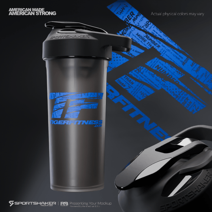 TF Grunge Thin Blue Line Sportshaker Bottle 27oz - Tiger Fitness - Tiger Fitness