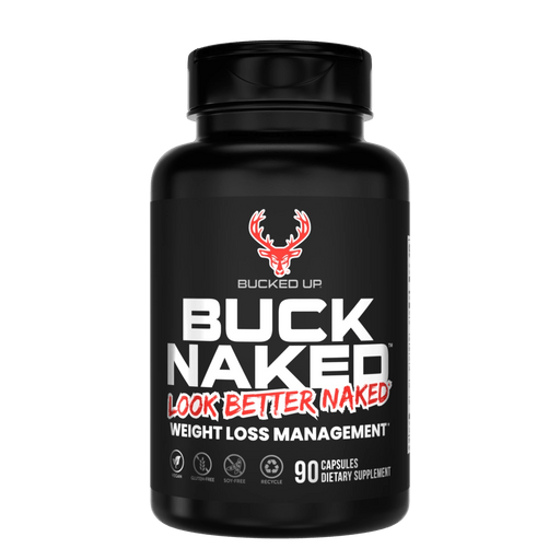 Bucked Up Buck Naked thermogenic fat burner bottle, 90 capsules