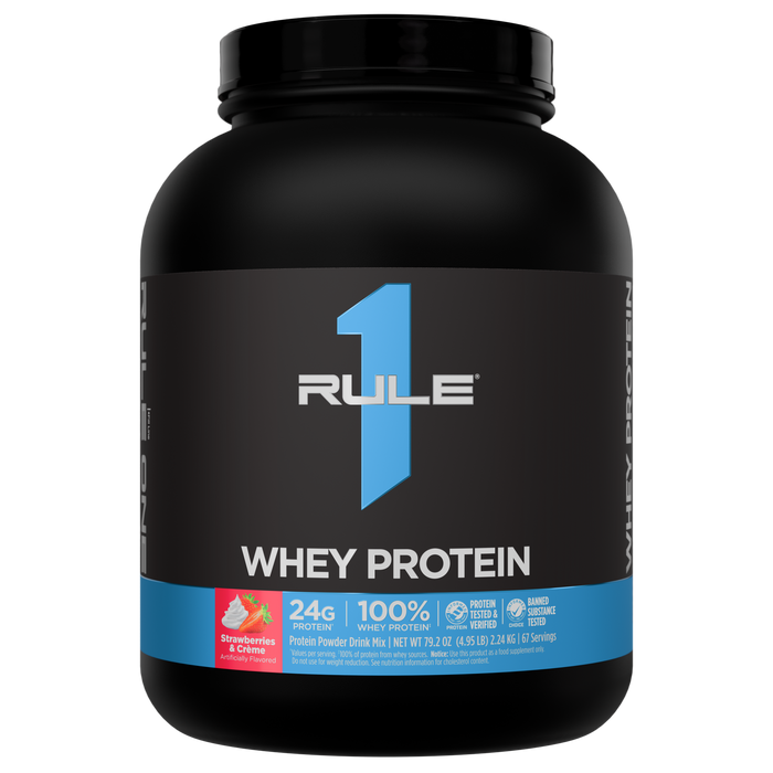 Rule 1 Whey Protein Strawberries & Creme, 5lb
