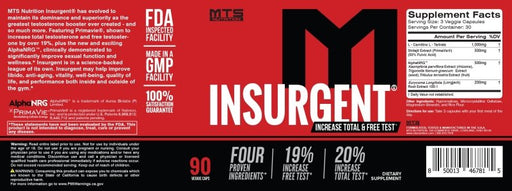 Insurgent® Total & Free Testosterone Optimization Formula - MTS Nutrition - Tiger Fitness